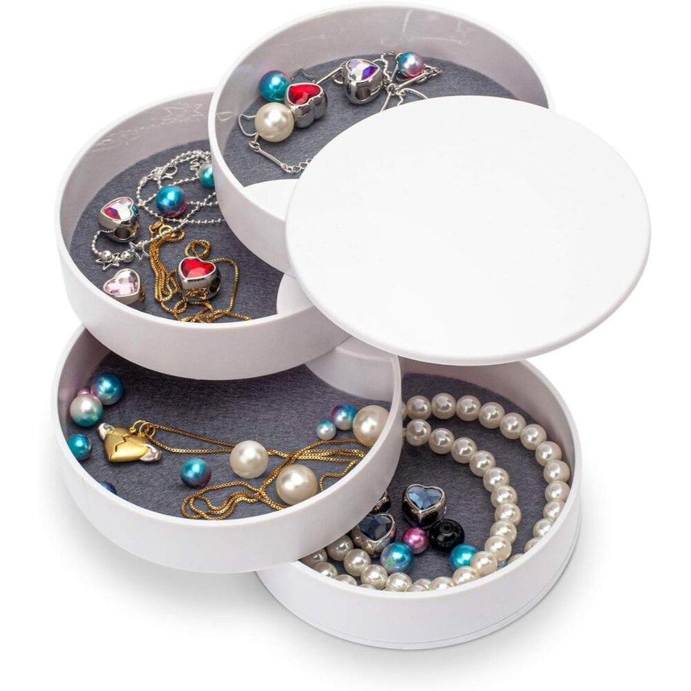 Jewelry Organizer White Small Jewelry Box Earring Holder for Women